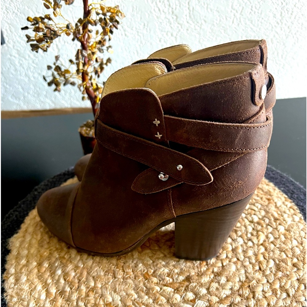 RAG & BONE HARROW BROWN DISTRESSED LEATHER ANKLE BOOTS SIZE EU 39 - Picture 2 of 12